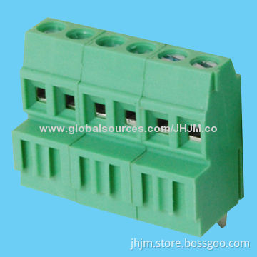 Screw Type Terminal Block/Connector with 3.5/3.81mm Pitch, Bi-level Housing, 2-24 DIP Pins